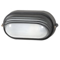 Arlec Large Black Oval Louvered Bunker Light 280mm Metal E27 Weather Resistant Outdoor