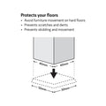 Surface Gard 40 x 40mm Brown Square Castor Cup Rubber Base - 4 Pack