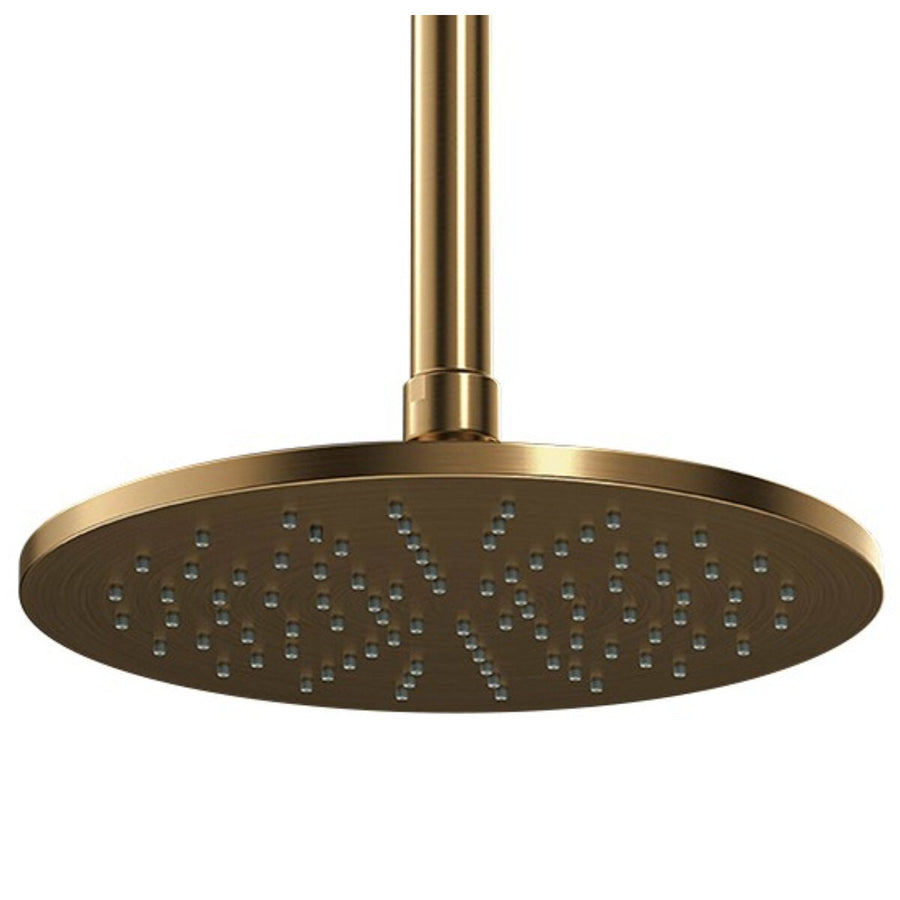 Rogerseller Tonic 200mm shower rose - 3 star WELS, 9L/min, brass, Brushed Gold finish - 3506000014