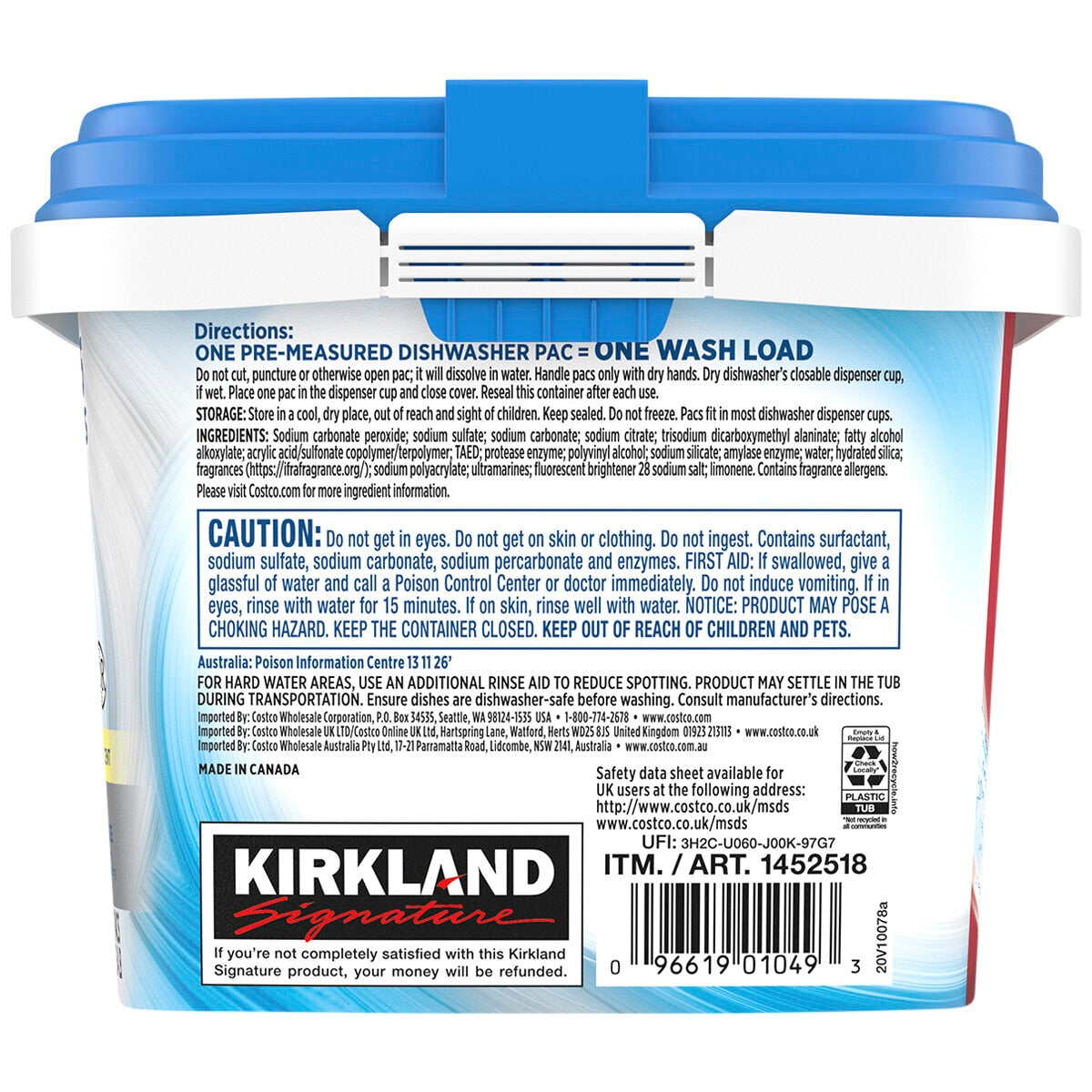 Kirkland Signature Safer Choice Dishwashing Pacs 2 x 115 Count - SuperSaverAU - view 2