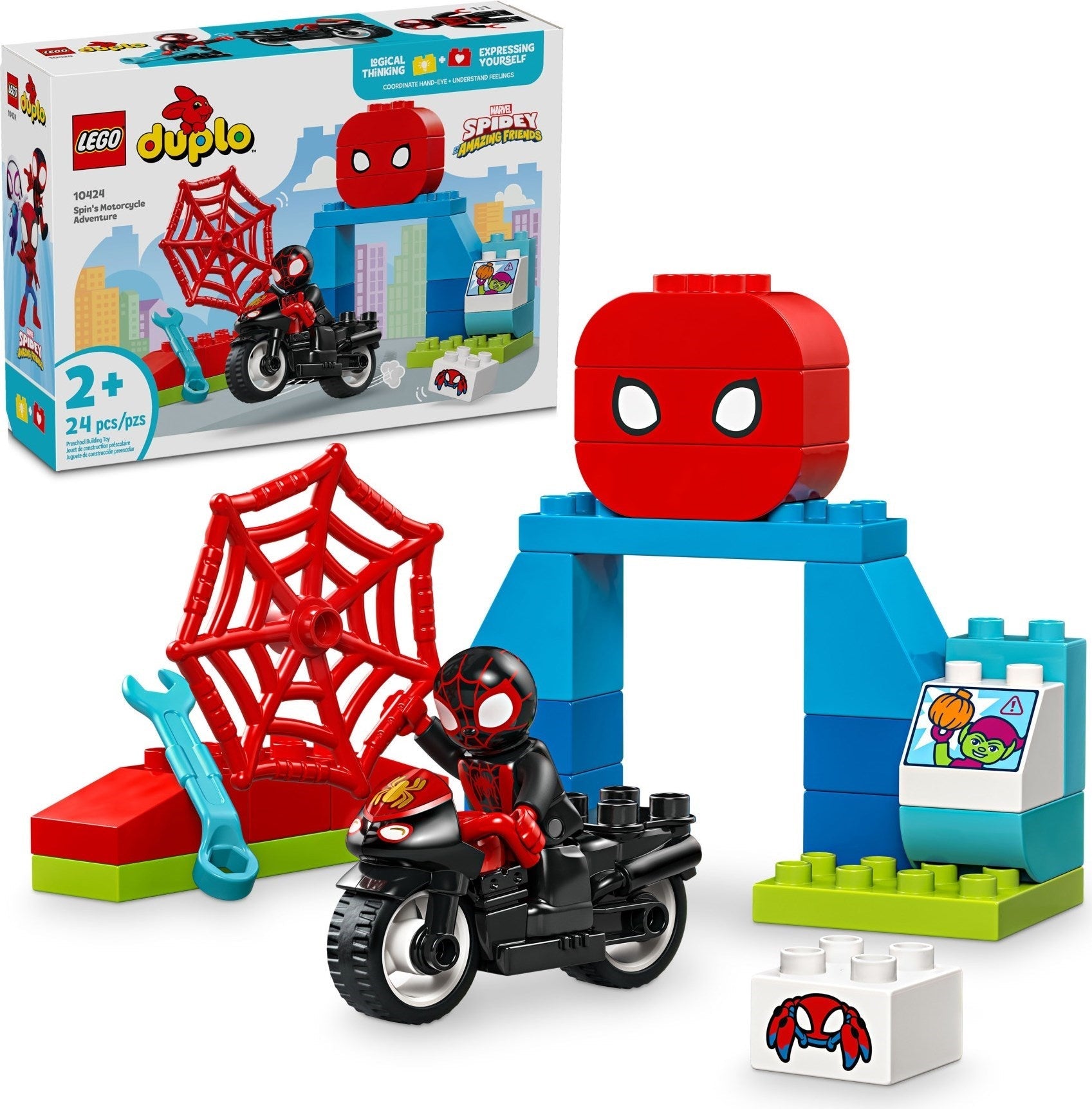 LEGO DUPLO 10424 Marvel Spidey’s Motorcycle Adventure - SuperSaverAU - view 2