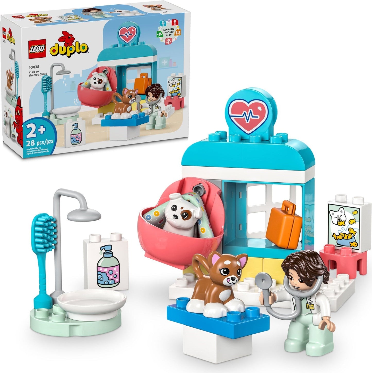 LEGO DUPLO Visit to the Vet Clinic 10438 - Pets Dog Cat Ages 2+