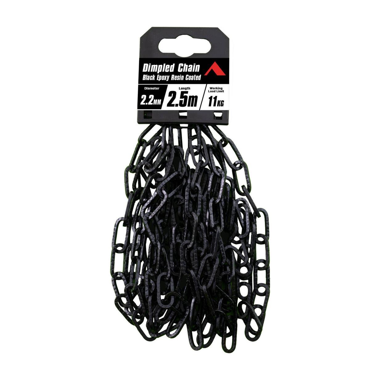 Pinnacle 2 Black Matte Dimpled Chain - 2mm x 2.5m - Antique Look - 11kg Load Rating