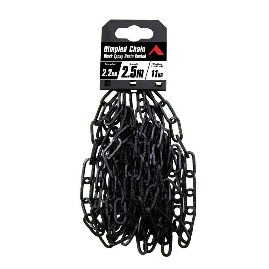 Pinnacle 2 Black Matte Dimpled Chain - 2mm x 2.5m - Antique Look - 11kg Load Rating - SuperSaverAU - view 1