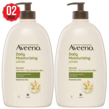 Aveeno Daily Moisturising Body Lotion Fragrance Free 2x1L