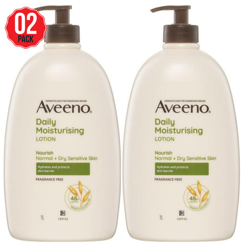 Aveeno Daily Moisturising Body Lotion Fragrance Free 2x1L - SuperSaverAU - view 1