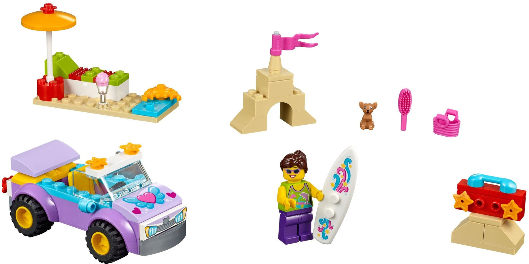 LEGO 10677 Beach Trip: Convertible, Surfboard & Sandcastle Fun - SuperSaverAU - view 6