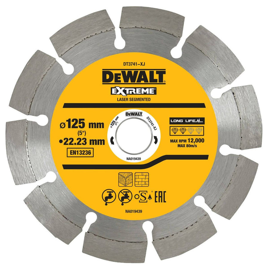 Dewalt Segmented Diamond Wheel - 125mm - All Purpose - Durable Cutting - SuperSaverAU - view 1
