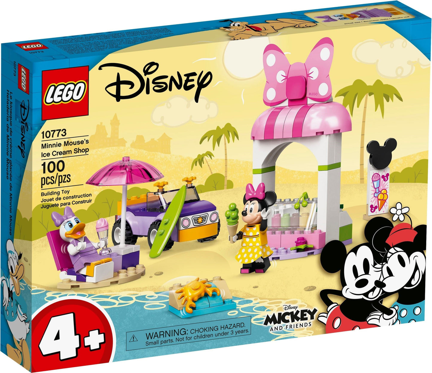 LEGO 10773 Minnie Mouse's Ice Cream Shop - Beach Building Toy for Kids 4+