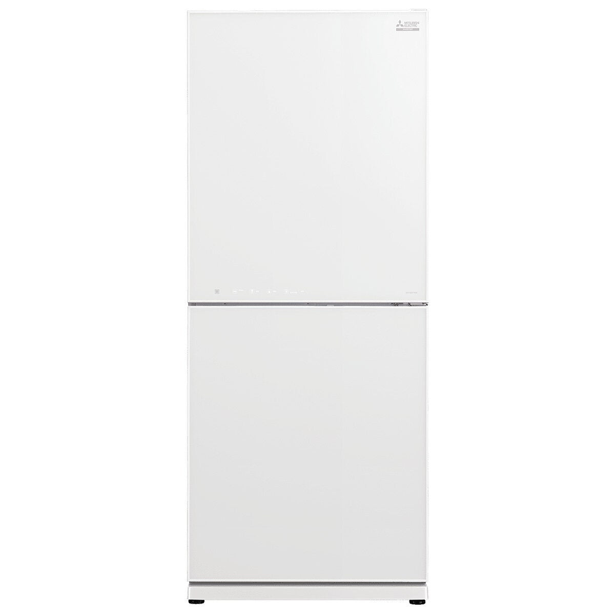 Mitsubishi Electric 421L Bottom Mount Fridge - White Glass, Ice Maker, Select Zone - MR-HGS421EX-GWH-A