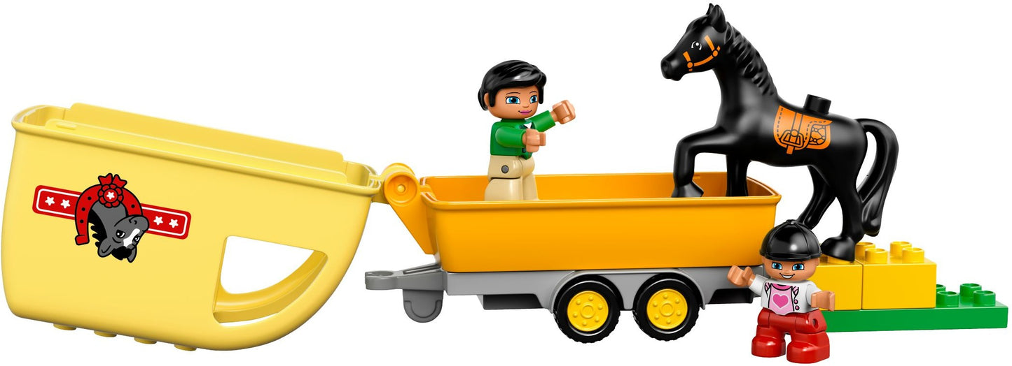 LEGO 10807 DUPLO Horse Trailer: Car, Figure & Animal Playset