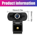 1080p Full HD USB Webcam with Microphone for PC and Laptop - Black - view 3