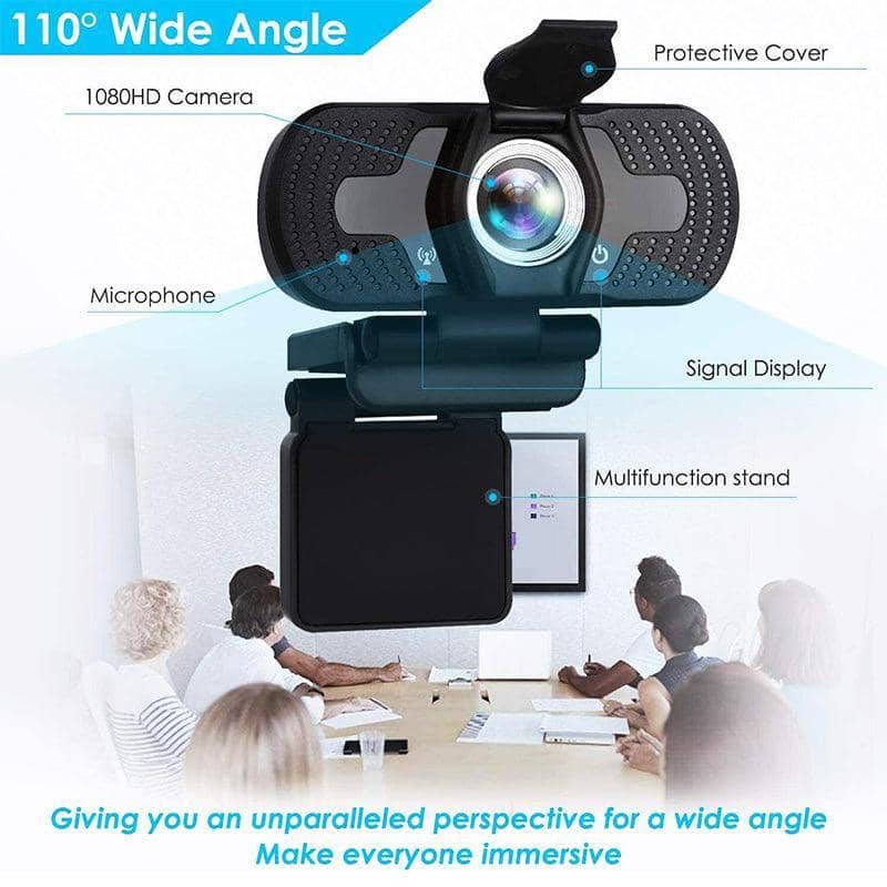 1080p Full HD USB Webcam with Microphone for PC and Laptop - Black - view 5