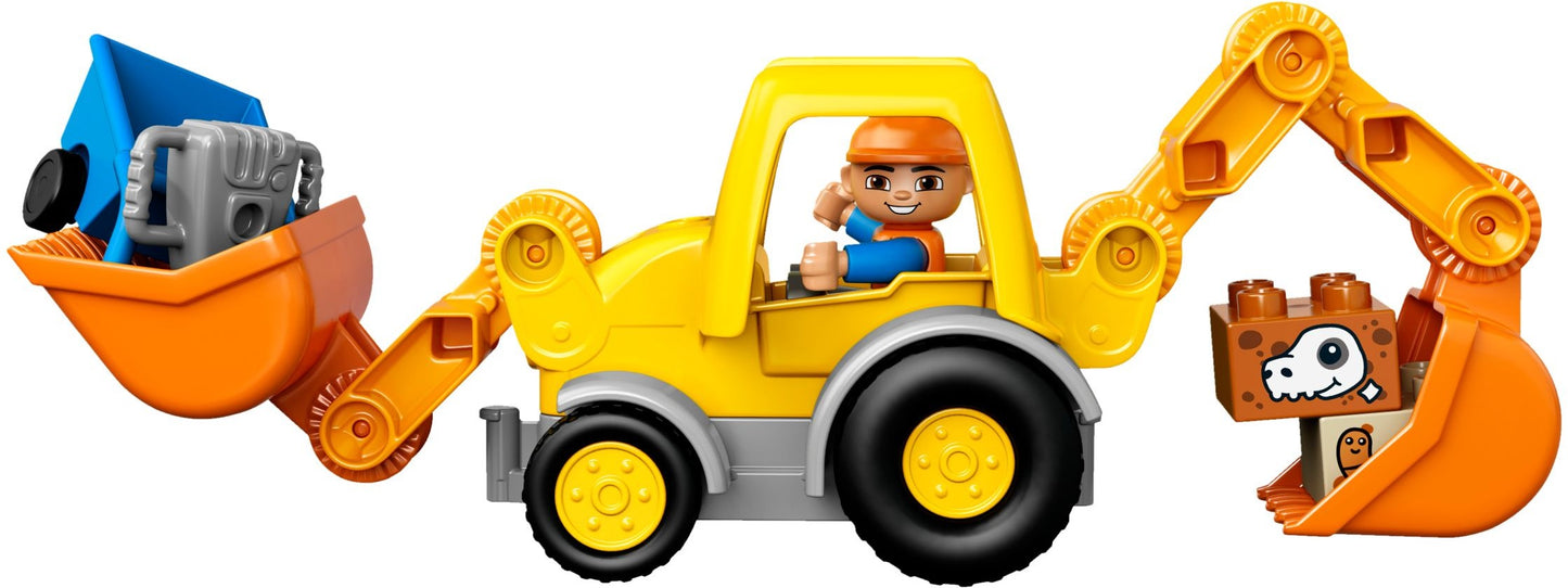 LEGO 10811 Backhoe Loader - DUPLO Construction Toy with Worker