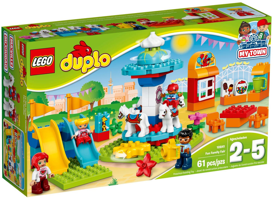 LEGO 10841 Fun Family Fair Carousel Building Kit with Slides - SuperSaverAU - view 1