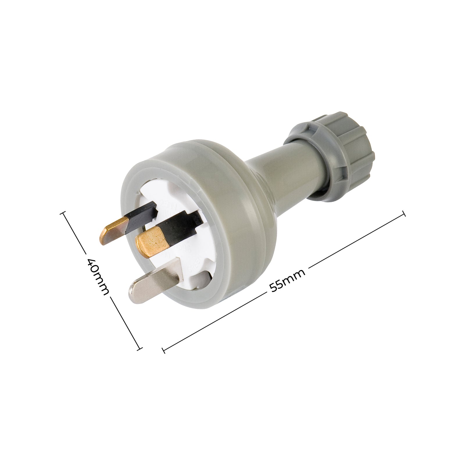 DETA 10A Grey Plug Top 3 Core PVC 240V Flexible Cord 6336B