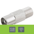 Antsig F Socket to Pal Plug - Coaxial Cable Joiner - 5mm x 27mm x 10mm - Durable - SuperSaverAU - view 2