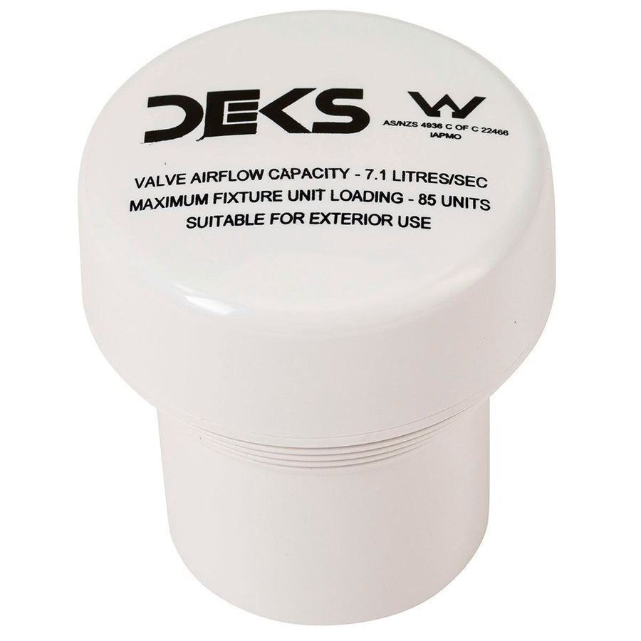 Deks Air Admittance Valve - 50/40mm ABS - Prevents Sewage Gases - SuperSaverAU - view 1