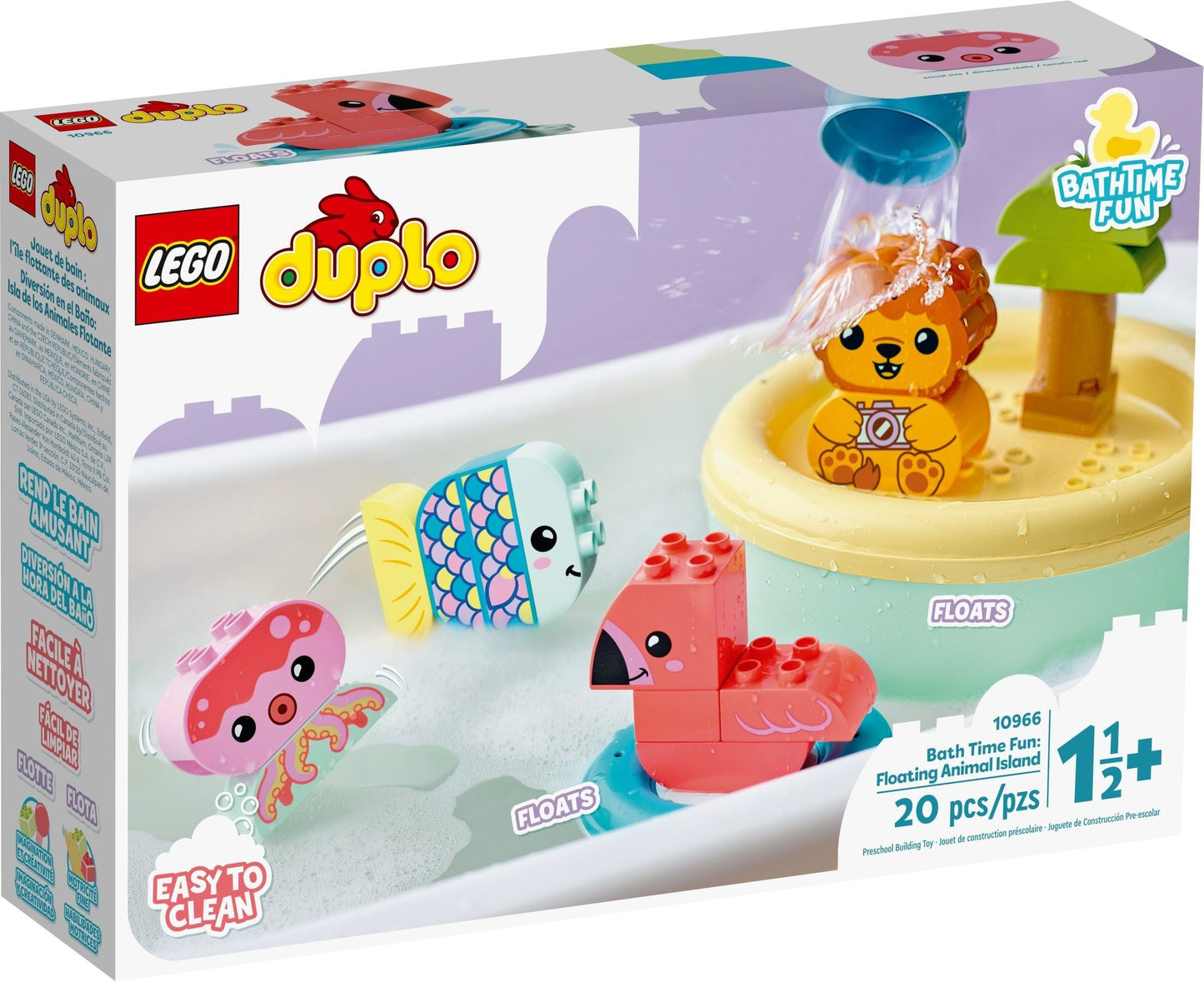 LEGO 10966 DUPLO Bath Time Fun: Floating Animal Island Playset