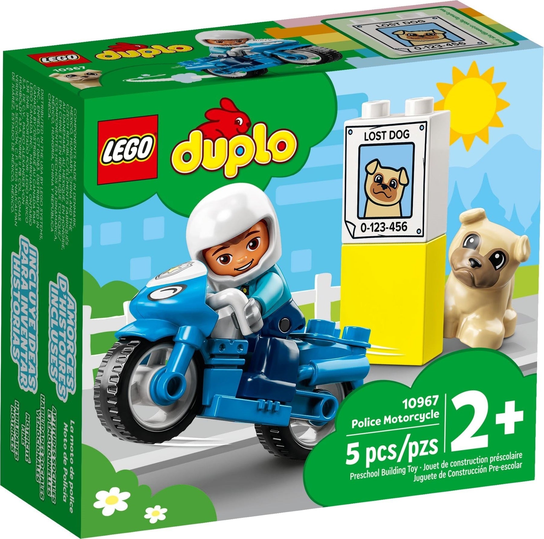 LEGO 10967 DUPLO Police Motorcycle Rescue Toy for Toddlers - SuperSaverAU - view 1