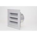 Pacific Air 125mm Round Aluminium Weatherproof Louvre Vent - Galvanised Steel Neck, Grey