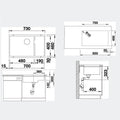 Blanco SUBLINE two level undermount sink - Anthracite granite composite, rear waste - SUBLINE700UL