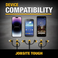 DeWALT 1.8m 3-in-1 Lightning, Type C & Micro-USB Kevlar Charging Cable