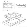 Smeg Double Bowl Topmount Sink - Stainless Steel, 868mm Wide, 2 Year Warranty, Made in Italy - LD862A