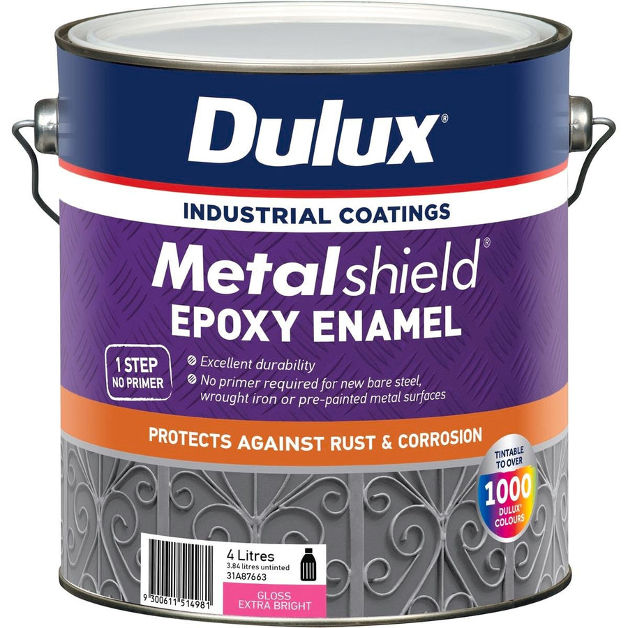 Dulux Metalshield Epoxy Enamel Gloss Paint 4L Extra Bright Durable - SuperSaverAU - view 1