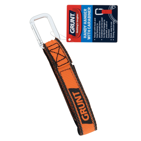 Grunt 20cm Handy Hanger with Carabiner Clip, Adjustable Hook & Loop