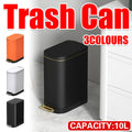 10L Stainless Steel Hands-Free Pedal Bin - Black - view 2