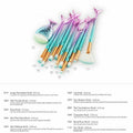 11 Piece Mermaid Makeup Brush Set - Multicolour Gradient - view 4