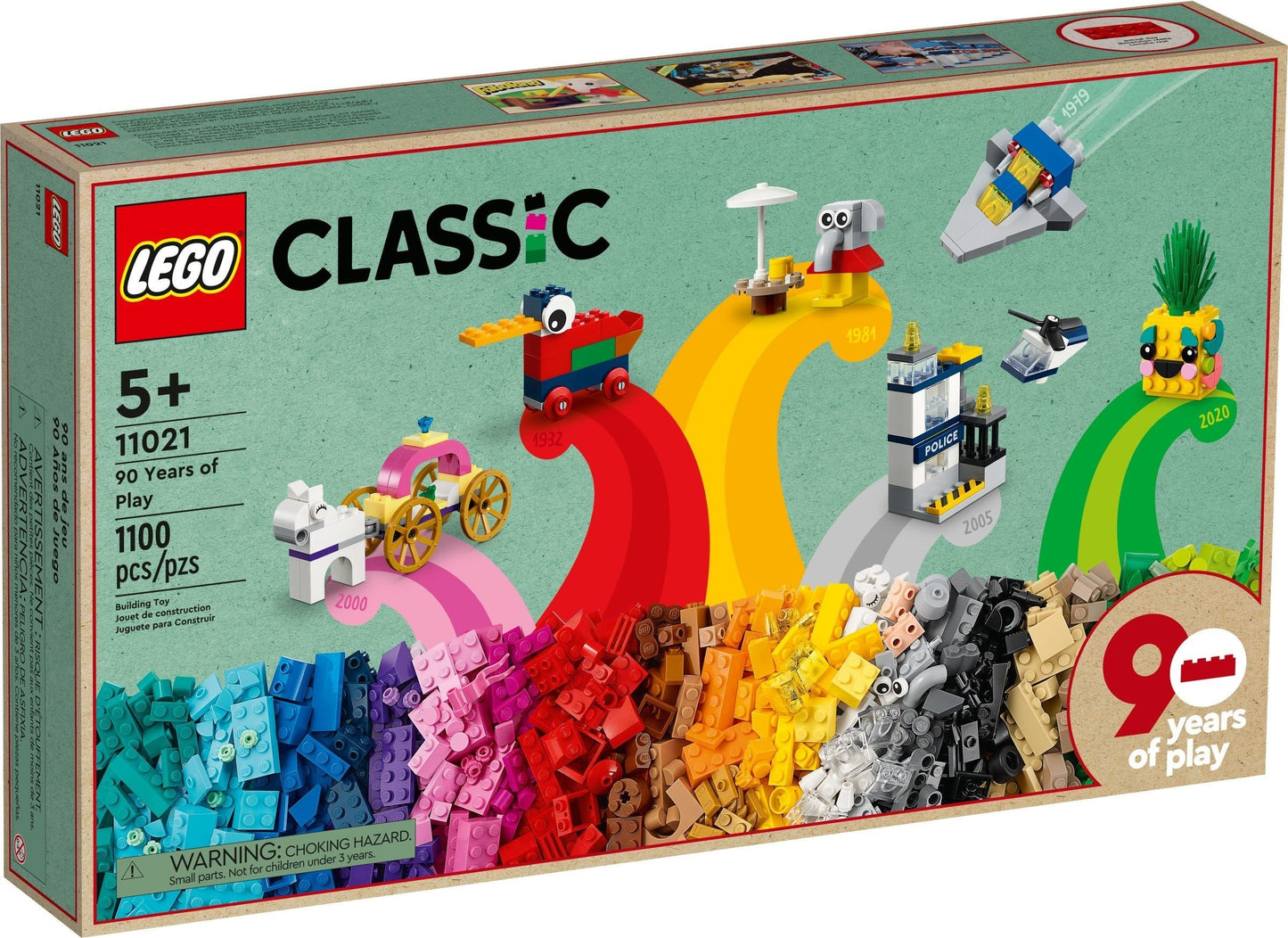 LEGO 11021 Classic 90 Years of Play Building Set (1100 Pieces)
