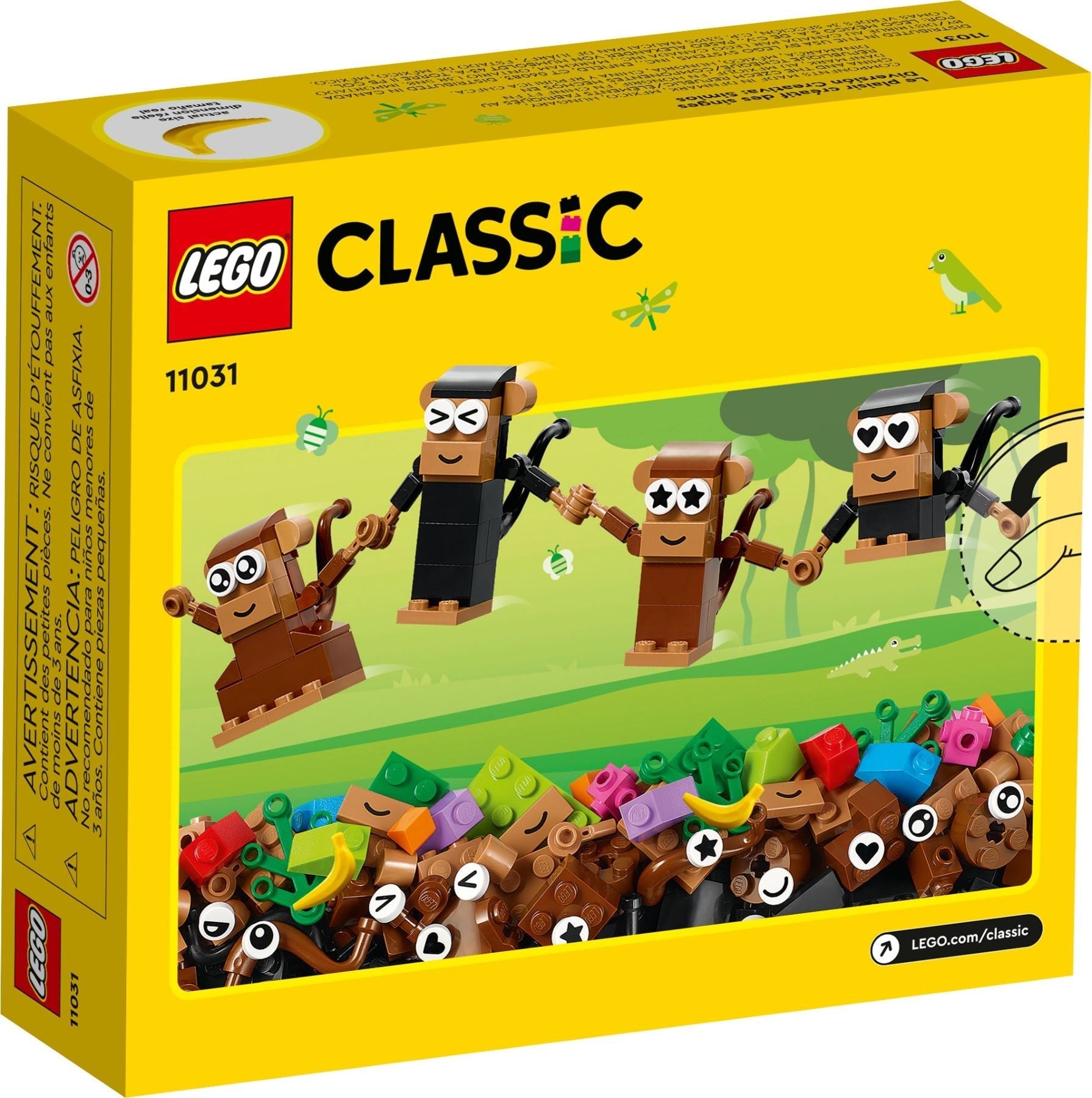 LEGO Classic Creative Monkeys, Birds, and Bananas 11031 - SuperSaverAU - view 3