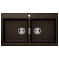 Abey Schock Horizont Double Bowl Sink - Bronze Cristadur, Heat Resistant to 180°C, Topmount - N200BZ