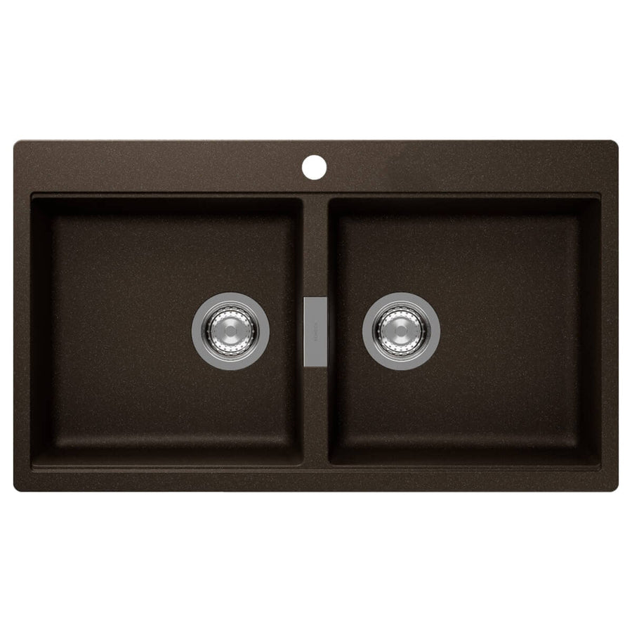 Abey Schock Horizont Double Bowl Sink - Bronze Cristadur, Heat Resistant to 180°C, Topmount - N200BZ