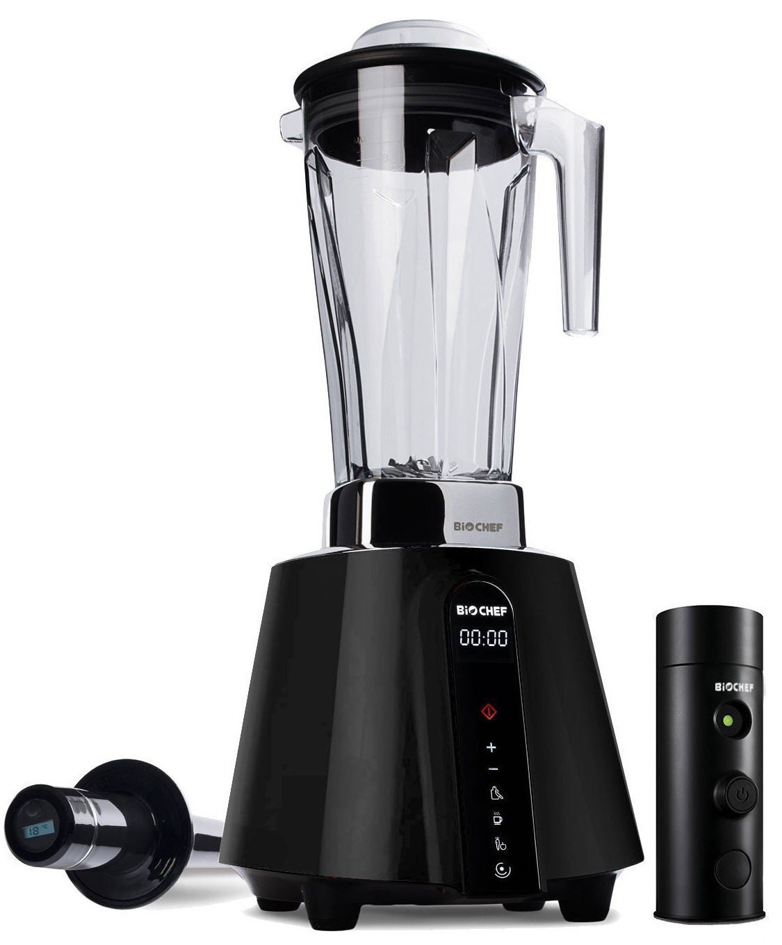 BioChef Living Food vacuum blender 2L - black, 1680W, vacuum system - KT-BL-VB-LF-AU-BL
