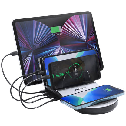 mbeat Gorilla Power 50W Qi Certified Multi-Device USB & Wireless Charging Dock MB-UWC-5K
