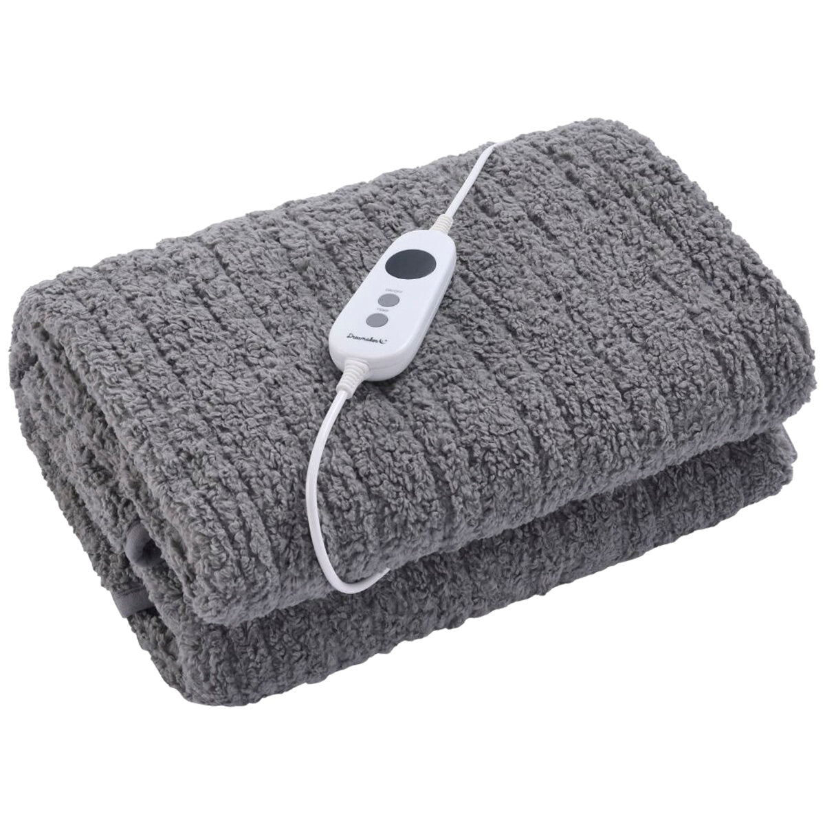 Dreamaker Teddy Fleece Heated Throw Grey