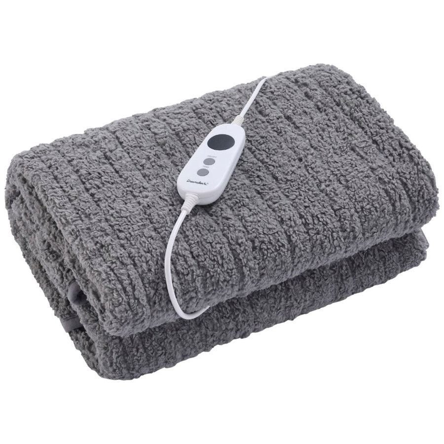 Dreamaker Teddy Fleece Heated Throw Grey - SuperSaverAU - view 1
