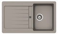 Abey Cristalite Plus single bowl topmount sink with left hand drainer - Concrete finish - TD100C