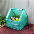 Greenlife Raised Garden Bed Slate Grey With Drop Over Greenhouse 85 x 85 x 45 cm - SuperSaverAU - view 1