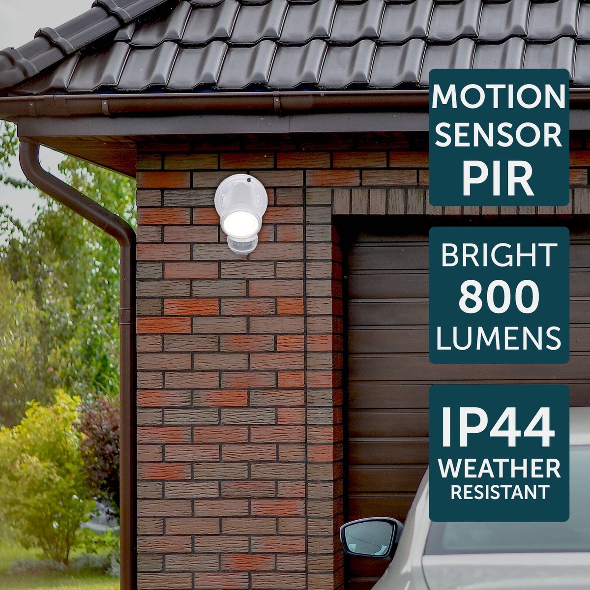 Brilliant Raptor III Single LED Sensor Light - 10W - 800 Lumens - White - Outdoor - SuperSaverAU - view 5