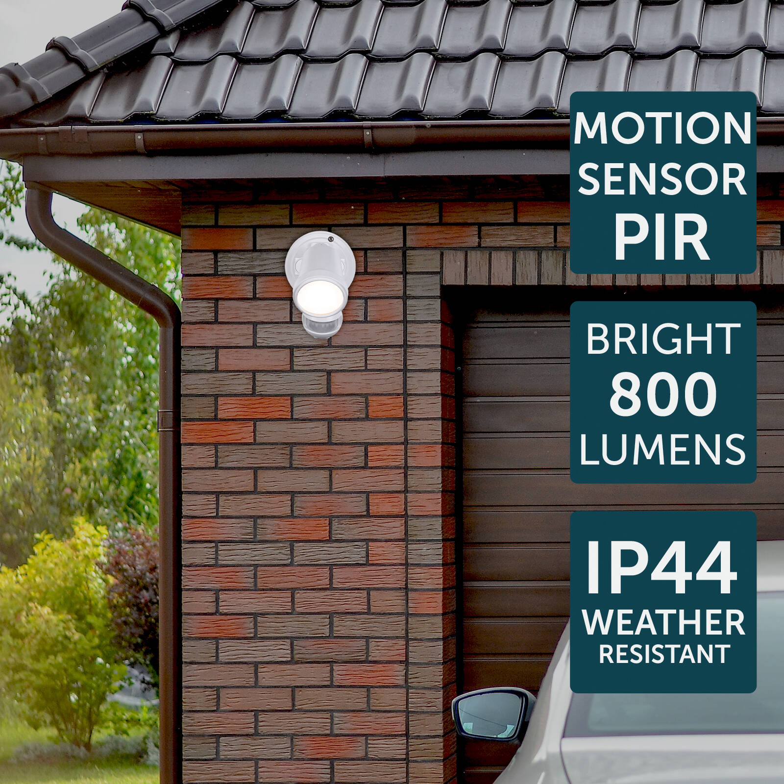 Brilliant Raptor III White Single LED Sensor Light 10W Motion Sensor Outdoor 22599/05
