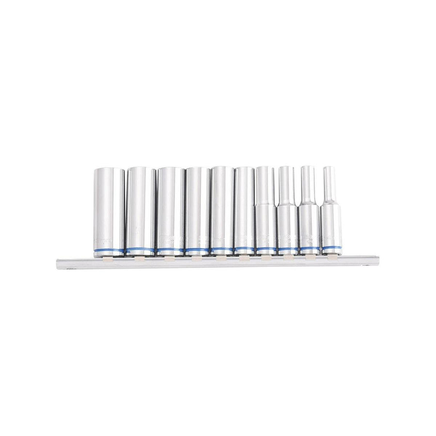 Kincrome Deep Socket Rail 10 Piece 1/4" Drive Metric - Chrome Vanadium Steel - SuperSaverAU - view 1