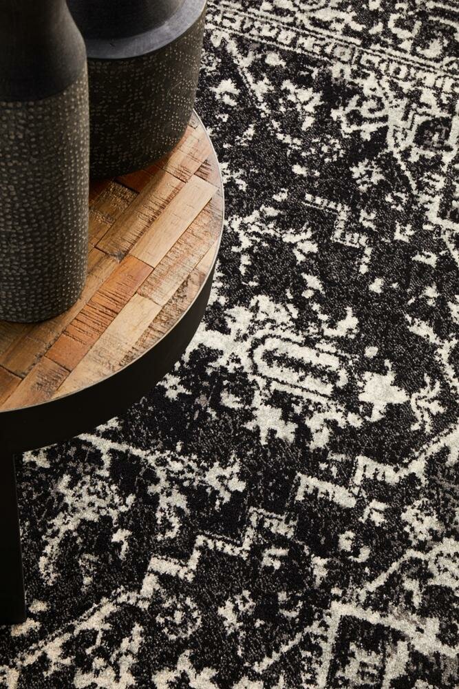 Rug Culture Evoke Large Power Loomed Rug 290x200cm - Charcoal Polypropylene - Jute Weft - EVO253CHAR290X200