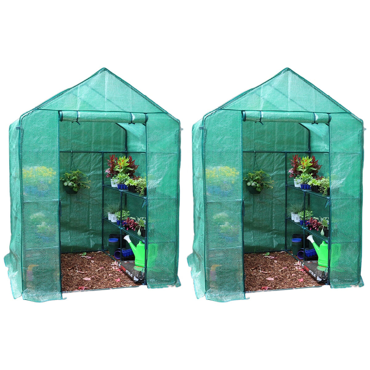 Greenlife Garden Bed Eucalypt Green With Drop Over Greenhouse 120 x 90 x 30 cm