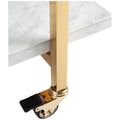 CAFE LIGHTING & LIVING Franklin White Marble Bar Cart Gold - Stainless Steel Frame, Inlaid Marble Shelves, Lockable Castors - SuperSaverAU - view 3