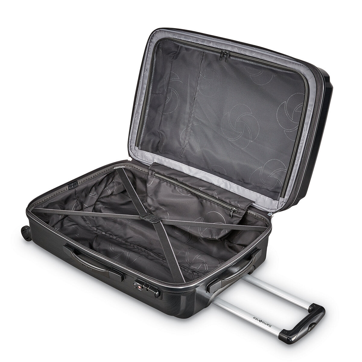 Samsonite Pivot Hub Spinner Luggage Black, 100% Polycarbonate, TSA Locks, 1.5" Expansion - SuperSaverAU - view 2