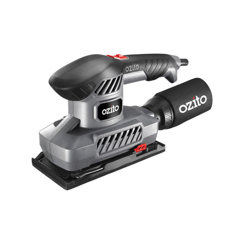 Ozito 150W 1/3 Sheet Finishing Sander TSS-3100 - 11000rpm, Dust Bag, Lock-On Button
